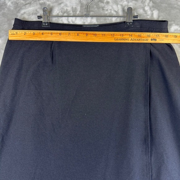 Eileen Fisher Black Midi Skirt Wrap‎ Style Women's PL 90s Career Casual (1365) - Picture 7 of 10